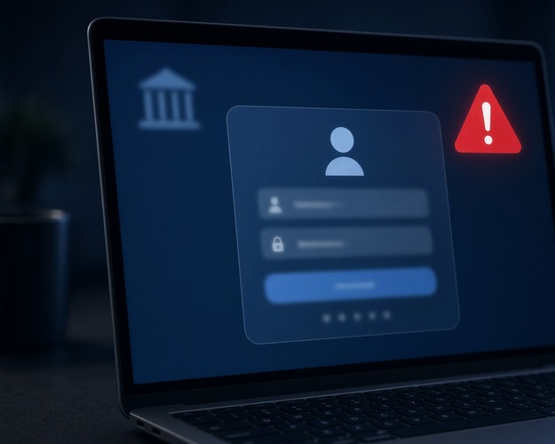 Fake bank website fraud alert
