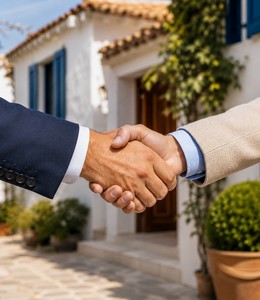 Property sale handshake
